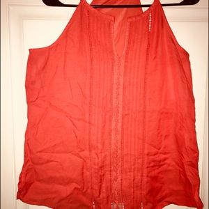⭐️Orange racer back linen tank